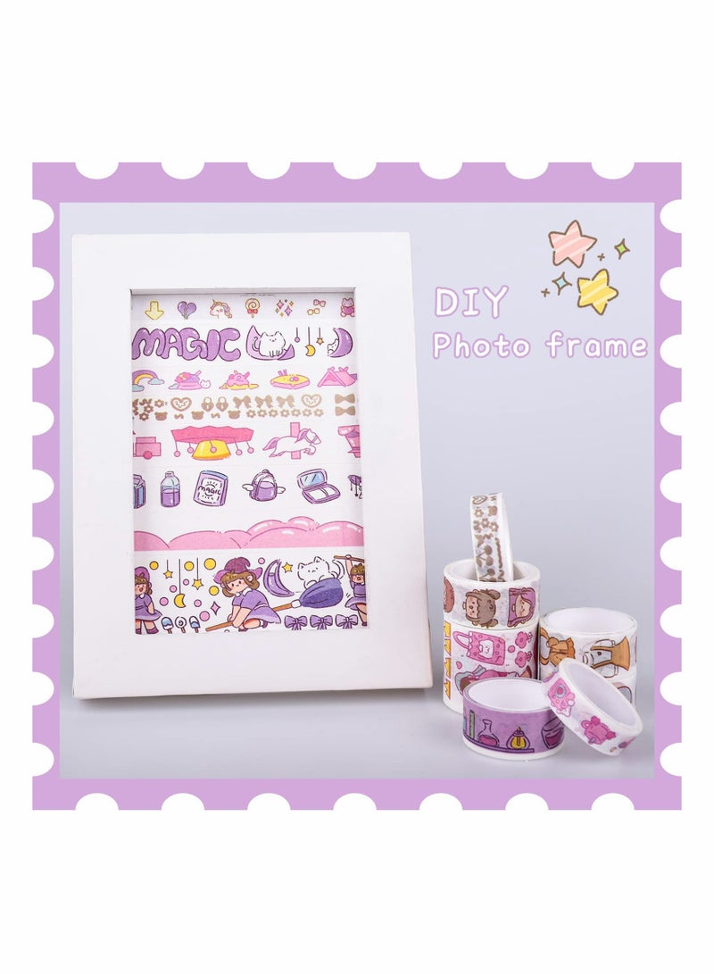 20 Rolls Cute Washi Tape Set, Wide Kawaii Cartoon Animals Aesthetic Decorative Masking Tape Sets for Scrapbook, Journaling, Kid's DIY Craft, Scrapbooking Supplies - Image 5
